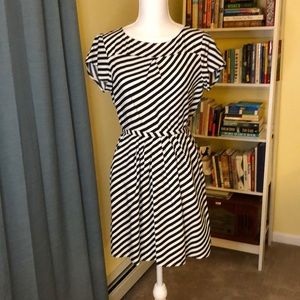 J.Crew Black and White Stripe Dress Size 2